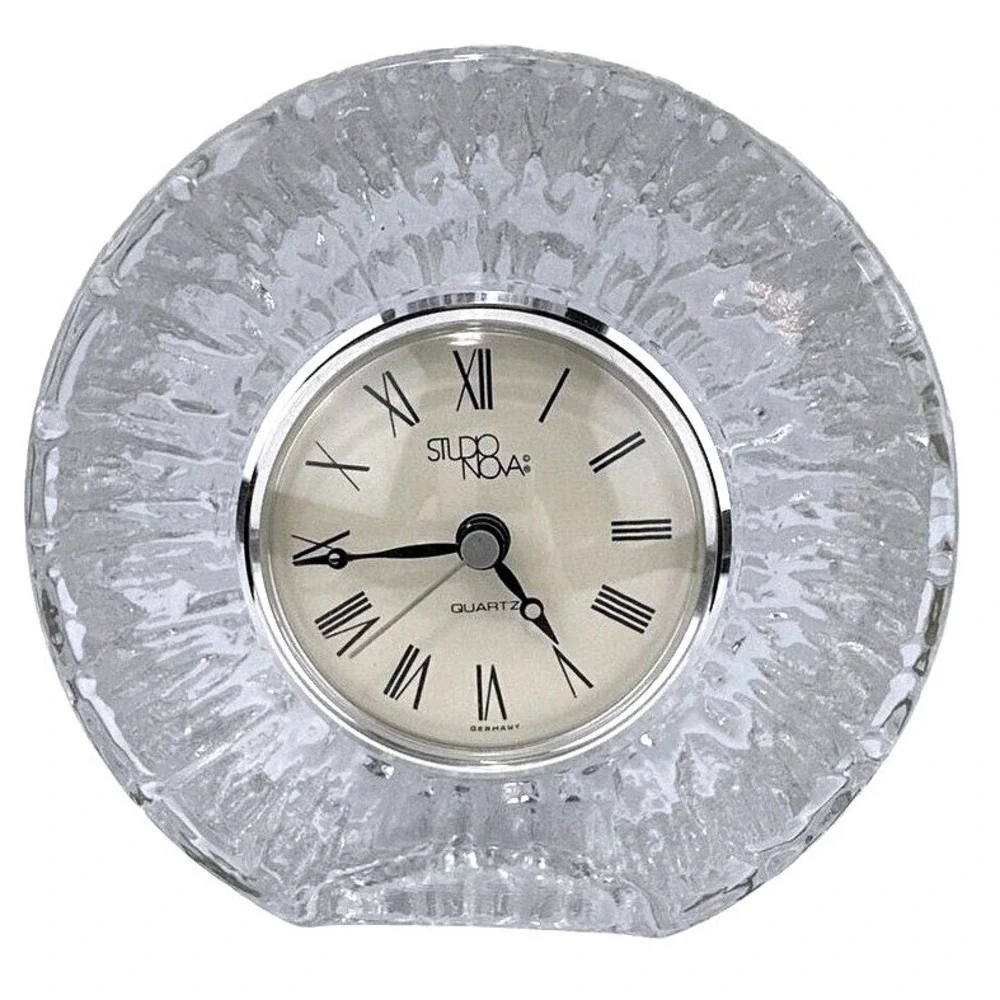 Studio Nova Quartz Clock Germany Glass Table Desk Decor‎ Shelf Mantle